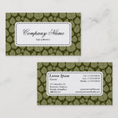中央ラベルv5 – リーフパターン02 – オリーブ色 名刺 (正面/裏面)