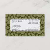 中央ラベルv5 – リーフパターン02 – オリーブ色 名刺 (裏面)