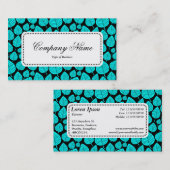 中央ラベルv5 – リーフパターン02 – シアン 名刺 (正面/裏面)