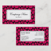 中央ラベルv5 – リーフパターン02 – ネオンレッド 名刺 (正面/裏面)