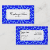 中央ラベルv5 – リーフパターン02 – ブルーシェード 名刺 (正面/裏面)