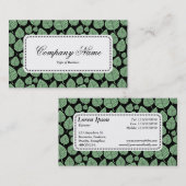 中央ラベルv5 – リーフパターン02 – 薄暗い緑 名刺 (正面/裏面)
