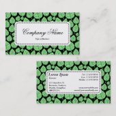 中央ラベルv5 – リーフパターン02 - Mint Green 名刺 (正面/裏面)