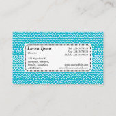 中央ラベルv5 – 波 – 水色ブルーの白 名刺 (裏面)