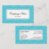 中央ラベルv5 – 波 – 水色ブルーの白 名刺 (正面/裏面)