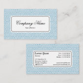 中央ラベルv5 – 波 – 青淡い色の9dc6d8の白 名刺 (正面/裏面)