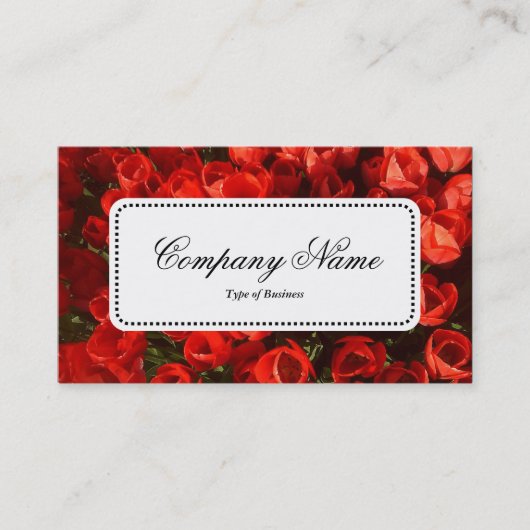 中央ラベルv5 – 赤いチューリップ 名刺 (正面)