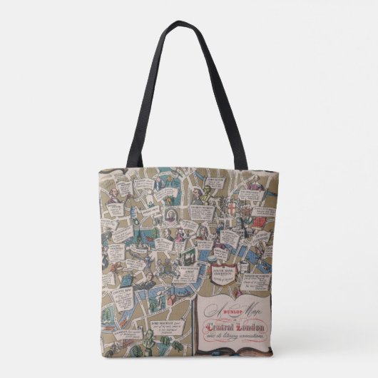 中央ロンドンのDunlopの地図の文学的な陸標 トートバッグ (裏面)