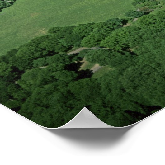 中央公園と西側の空中眺め ポスター (角)