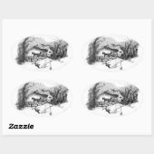 中央公園のステッカーに乗る 楕円形シール (シート)