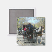 中央公園、馬と馬車 マグネット (正面/裏面)