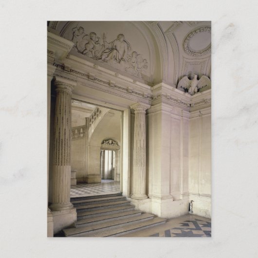 中央前庭のビュー、構築1642-51 ポストカード (正面)