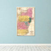 中央州の地図 キャンバスプリント (インサイチュ (ウッドフロア))