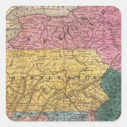 中央州の地図 スクエアシール (正面)