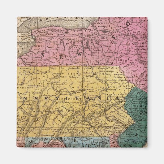 中央州の地図 マグネット (正面)