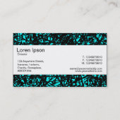 中央帯 – 抽象芸術線 – シアン 名刺 (裏面)