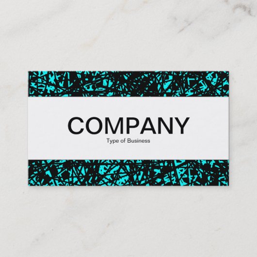 中央帯 – 抽象芸術線 – シアン 名刺 (正面)