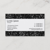 中央帯 – 抽象芸術線 – 灰色 名刺 (裏面)