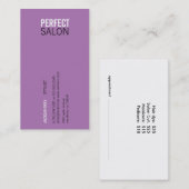 中央揃えタイプのアポイントメントバリエーション(紫) 予約カード (正面/裏面)