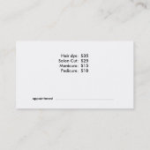 中央揃えタイプのアポイントメントバリエーション(紫) 予約カード (裏面)