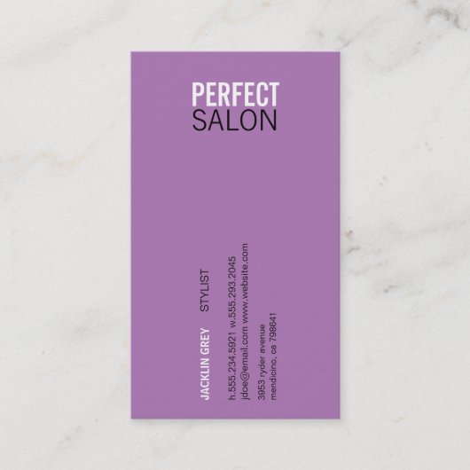 中央揃えタイプのアポイントメントバリエーション(紫) 予約カード (正面)