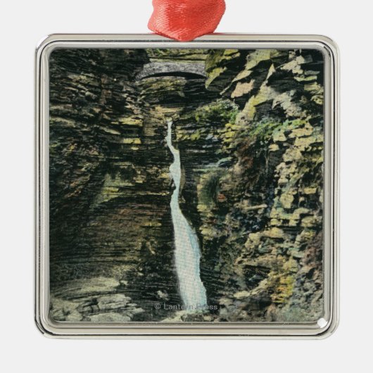 中央滝の眺め メタルオーナメント (正面)