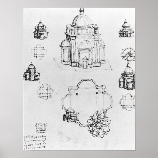 中央集権計画の建物のための勉強 ポスター (正面)