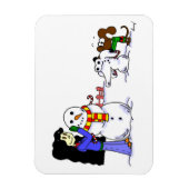 中央雪だるまフレキシブル写真磁石 – カスタマイズ可能 マグネット (縦)
