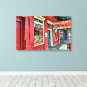 中央食料品フランスの店 キャンバスプリント (インサイチュ (ウッドフロア))