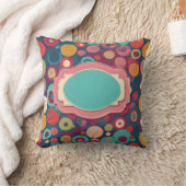 中央鮮やか付き水玉模様パターン背景 クッション (ブランケット)