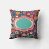 中央鮮やか付き水玉模様パターン背景 クッション (裏面)