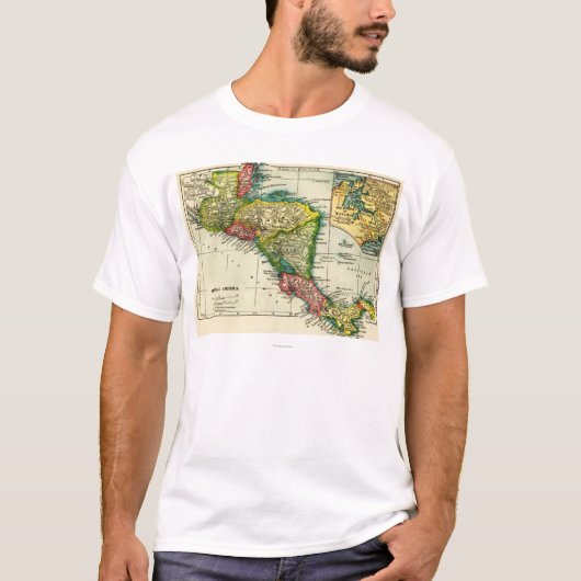 中央AmericaPanoramic MapCentralアメリカ Tシャツ (正面)