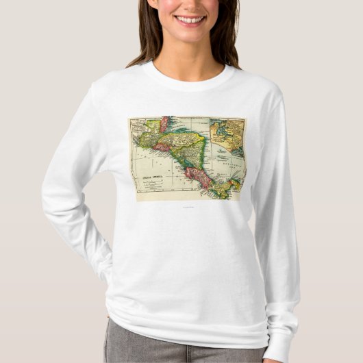 中央AmericaPanoramic MapCentralアメリカ Tシャツ (正面)