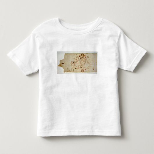 中央Mediterraneaのミニチュア航海のな地図 トドラーTシャツ (正面)