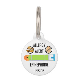 中子供の卵の木のナットのアレルギー警報アドレナリン ペット　ネームタグ
