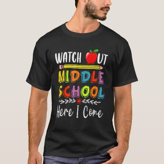 中学に気をつけろ来 Tシャツ (正面)