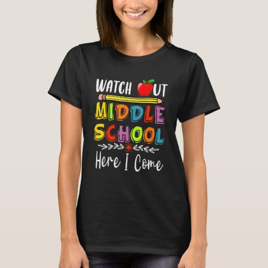 中学に気をつけろ来 Tシャツ (正面)