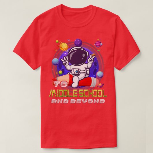 中学や宇宙飛行士を超えてシュオに戻る Tシャツ (デザイン正面)