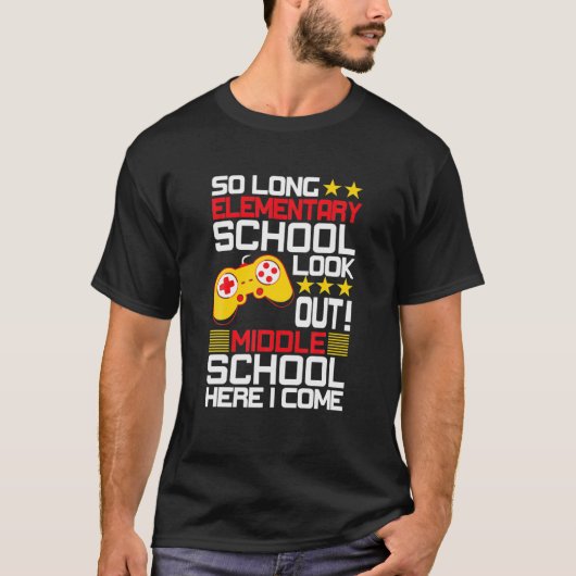 中学を見ると長い小学校だ Tシャツ (正面)