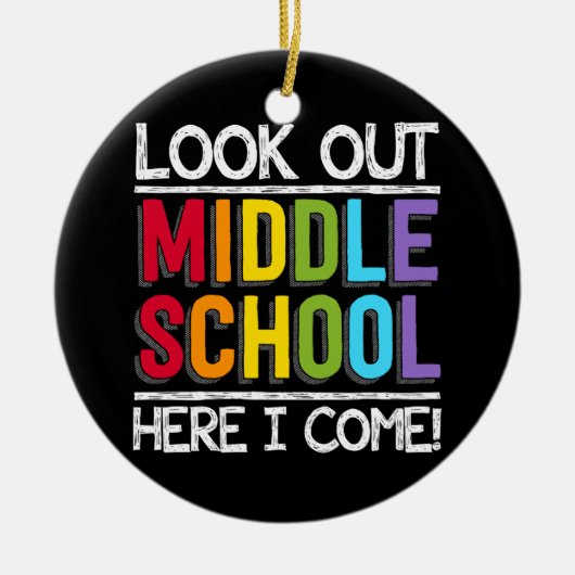 中学を見学しよう来 セラミックオーナメント (正面)