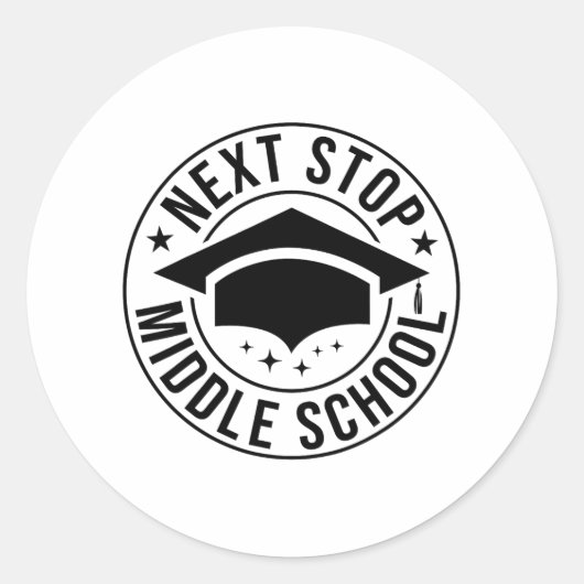 中学ストップ小学校卒業記 ラウンドシール (正面)