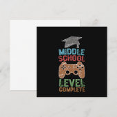 中学レベル完全修了 - 卒業祝いギフト 招待状 (正面/裏面)