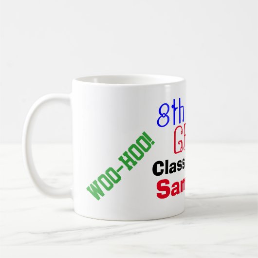 中学卒業おめでとう！高校に気をつけて コーヒーマグカップ (左)