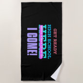 中学卒業生 – 高校の準備 ビーチタオル (正面)