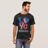 中学教育者ラブアメリカ国旗の花火第4日 Tシャツ (正面フル)