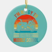 中学時代のビデオゲームを潰す準備ができている セラミックオーナメント (正面)