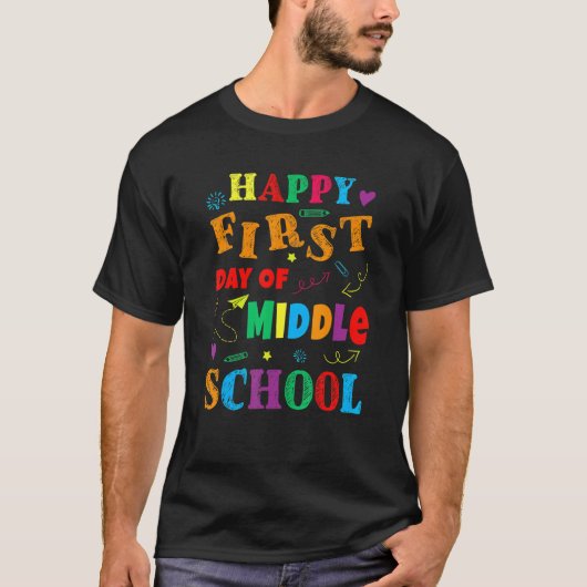 中学校の初日・新学期の先生 Tシャツ (正面)