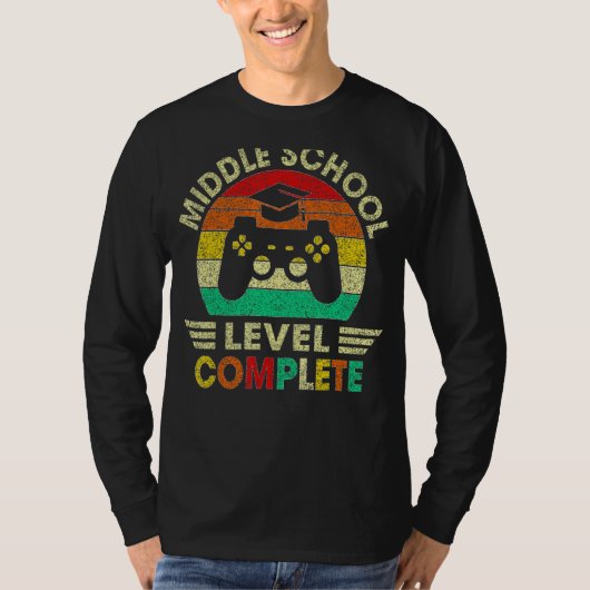 中学校の卒業レベルの完全なビデオゲーム Tシャツ (正面)