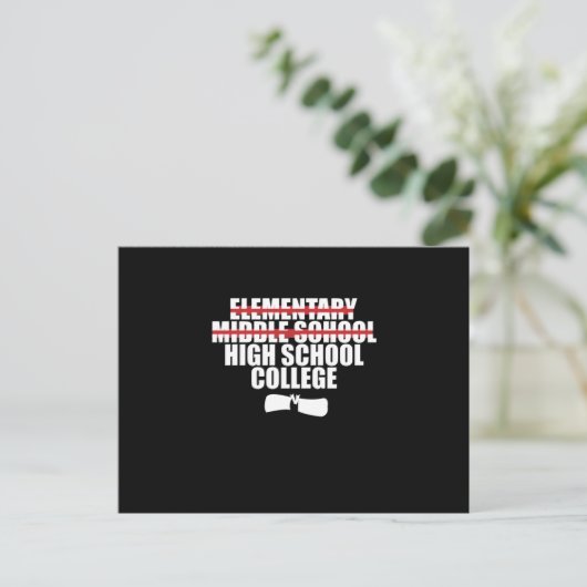 中学校の卒業 ポストカード (スタンド正面)