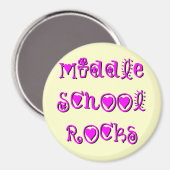 中学校の岩 – ハート花 マグネット (正面/裏面)